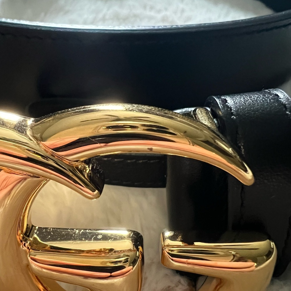 GG Marmont Leather Belt with Shiny Buckle - Picture 3 of 8